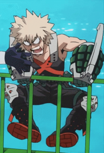 Katsuki Bakugou Climb Railings Mad Rage GIF