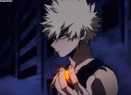 Katsuki Bakugou Fire Hand Anime GIF
