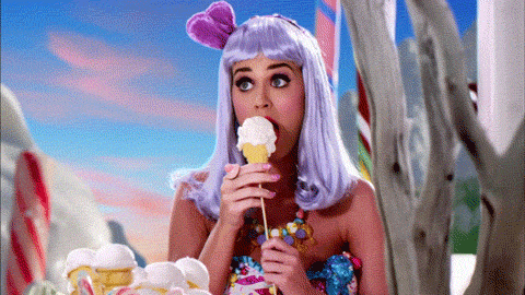 Katy Perry Licking Delicious Ice Cream GIF