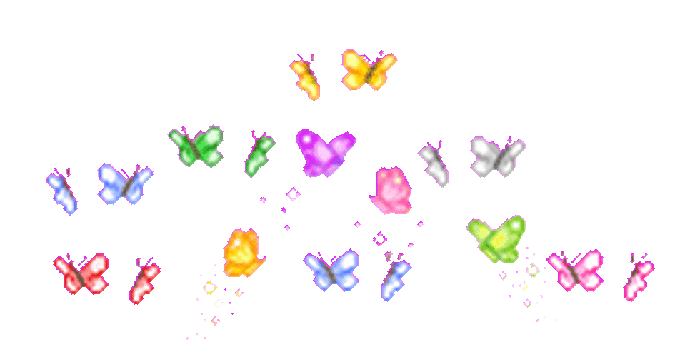 Kawaii Animated Butterflies GIF