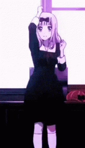 Kawaii Anime Chika Fujiwara Pose GIF