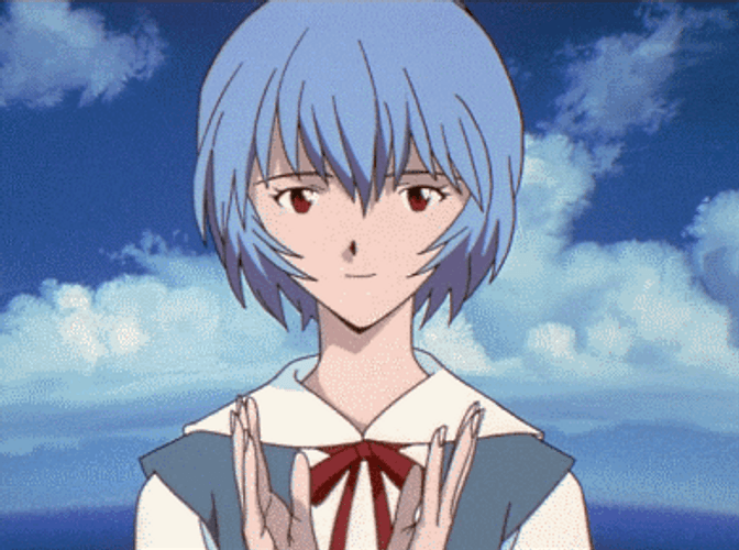 Kawaii Anime Rei Ayanami Clapping GIF  GIFDBcom