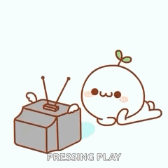 Kawaii Budding Chill Watching Tv Pressing Play GIF