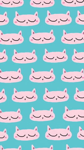 Kawaii Cat Closing Eyes Fun Motion GIF
