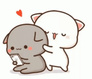 Kawaii Cat Scrolling Phone GIF