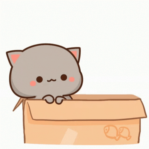 Kawaii Slouching Cat GIF
