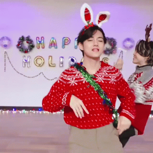 Kawaii Christmas Bts Taehyung Aegyo GIF