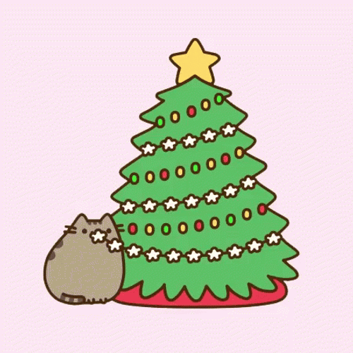 Kawaii Christmas Pusheen Tree GIF
