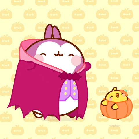 Kawaii Halloween Dance Molang Piu Piu GIF