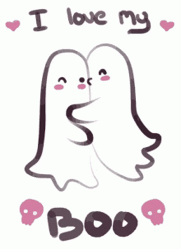 Kawaii Halloween I Love My Boo GIF