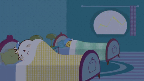 Kawaii Halloween Molang Stormy Night GIF