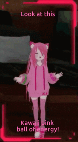 Kawaii Pink Ball Of Energy GIF
