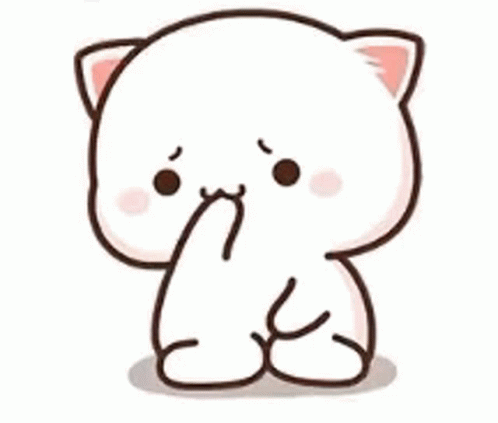 Kawaii Shy Mochi Sitting GIF