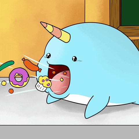 Kawaii Whale Funny Eating GIF