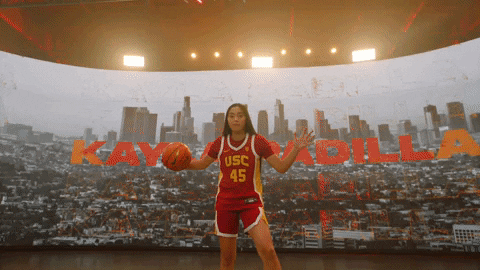 Kayla Padilla Usc Player Posing With Ball GIF