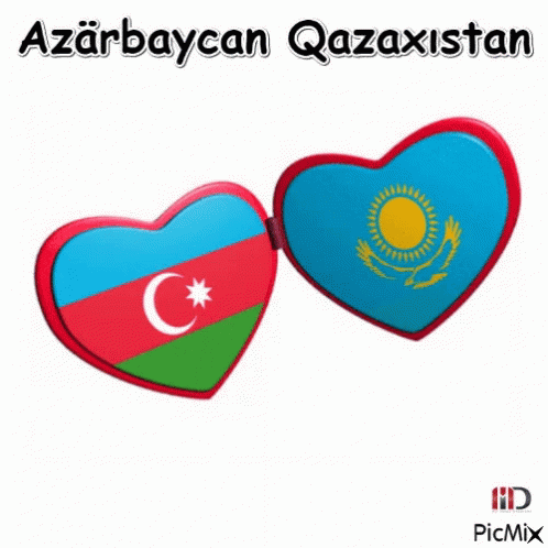 Kazakhstan Heart Shaped Flag GIF