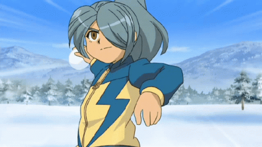 Kazemaru Ichirouta Snowball Fight GIF