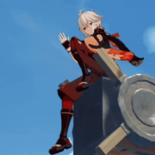 Kazuha Riding On GIF