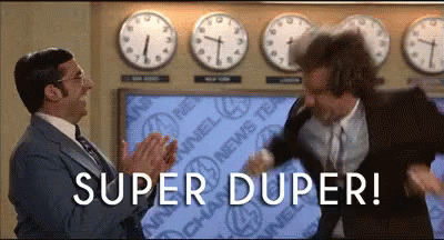 Anchorman Will Ferrell And Steve Carell Super Duper GIF