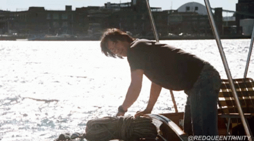 Keanu Reeves On A Boat Ride GIF