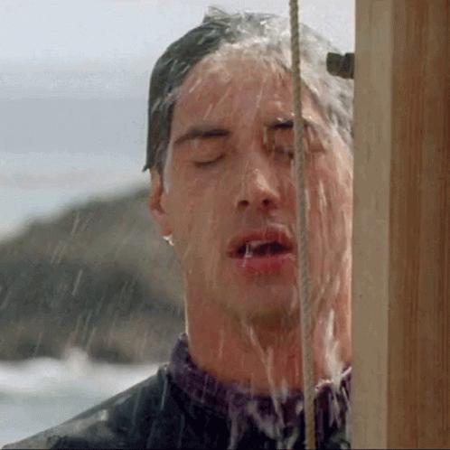 Keanu Reeves Shower Scene At Point Break GIF