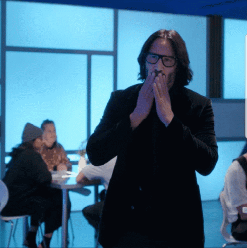 Keanu Reeves Flying Kiss GIF
