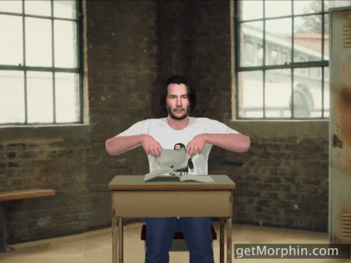 Keanu Reeves Millie Boby Brown GIF
