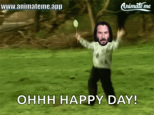 Keanu Reeves Ohhh Happy Day GIF