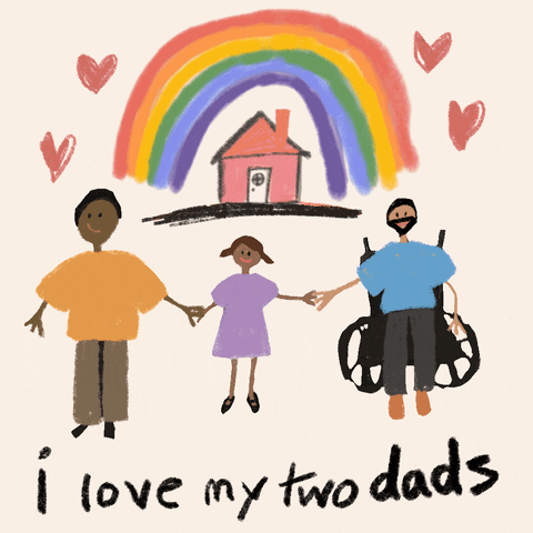 I Love My Two Dads Happy Father's Day GIF