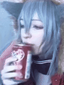 Keekihime Drinking Dr Pepper Soda GIF
