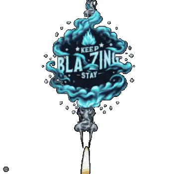 Keep Blazing Sign with Skull