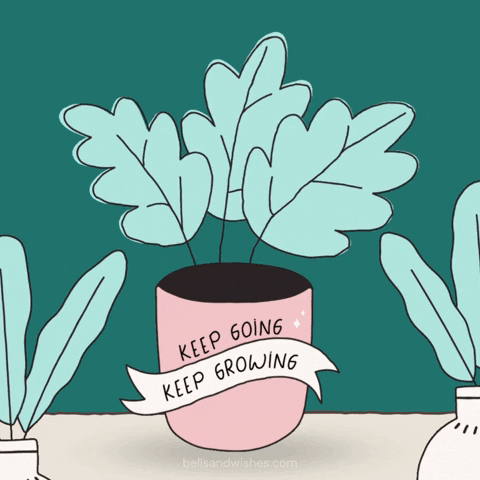 Keep Growing Cartoon Plant Digital Art GIF