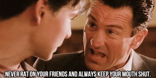 Keep Your Mouth Shut Robert De Niro Goodfellas GIF