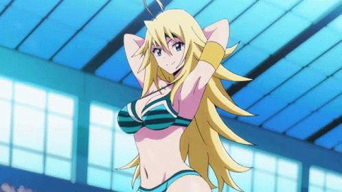 Keijo Mio Kusakai Flirty Poses GIF