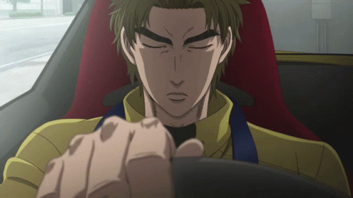 Keisuke Takahashi Driving Car Anime GIF