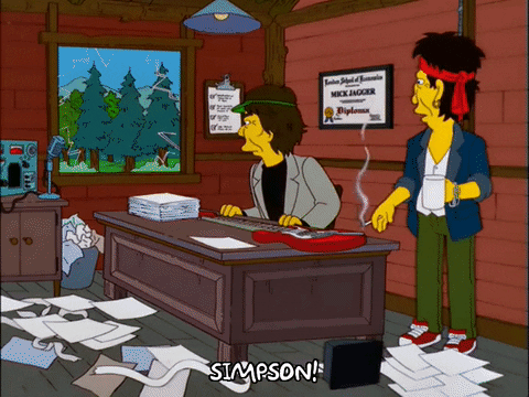 Keith Richards Cheering Parody The Simpsons GIF