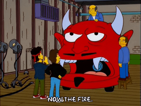 Keith Richards Fire Breathing Vehicle The Simpsons GIF