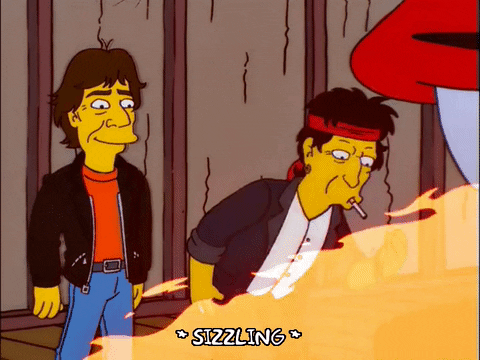 Keith Richards Sizzling Smoke The Simpsons GIF