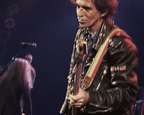 Keith Richards Smiling Playing Guitar Rolling Stones GIF