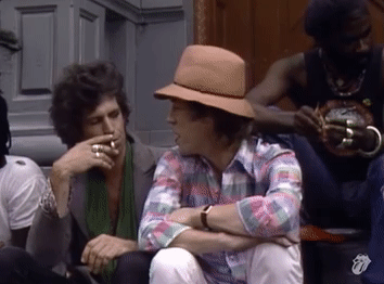 Keith Richards Smoking Sitting With Lick Jagger GIF