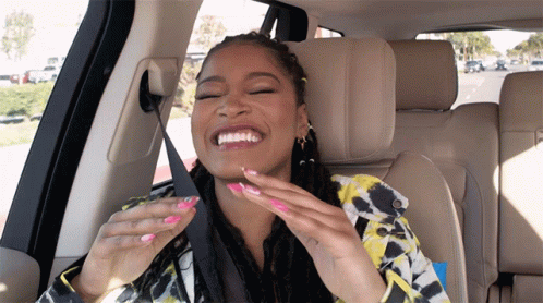 Keke Palmer Laughing In A Car GIF