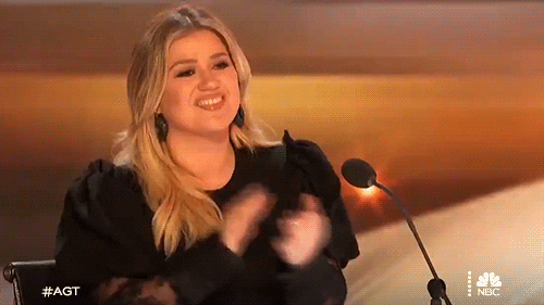 Kelly Clarkson Applauding Americas Got Talent GIF