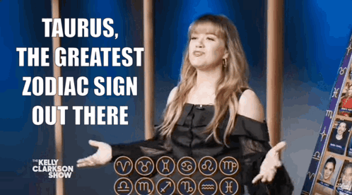 Kelly Clarkson Talks About Taurus Zodiac Sign GIF
