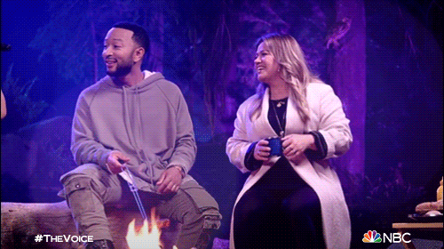 Kelly Clarkson With John Legend Singing GIF