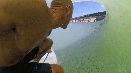 Kelly Slater Surfing Inside Wave GIF