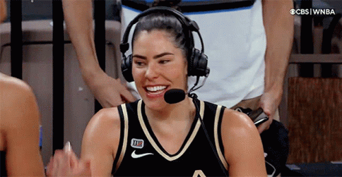 Kelsey Plum Wearing A Headset GIF