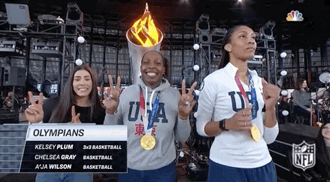 Kelsey Plum With Chelsea Gray And Aja Wilson GIF