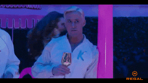 Ken Actor Ryan Gosling Observing Barbie Movie GIF
