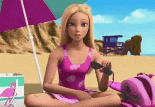 Ken Beach Barbie Sunbathing GIF