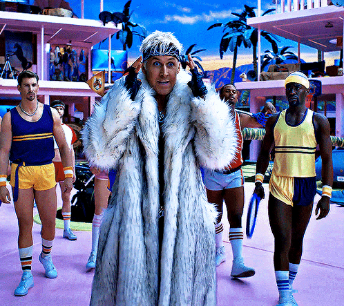 Ken Beach In Thick White Fur Coat GIF